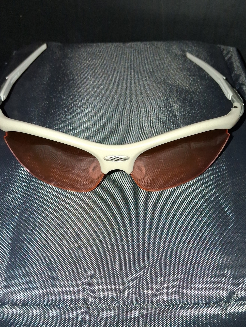 Ruby Project White Sport Sunglasses with Amber Mirror Lenses